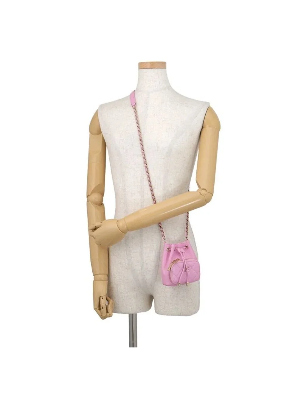 Chanel Chain Shoulder Bag CC Logo Drawstring Caviar Leather